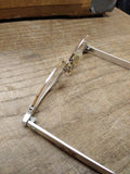 Vtg Women's Art Craft Cats Eye Glasses 12K GF Aluminum Frame Flower Etch Design!