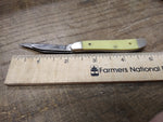 Vtg Case XX 5 X 3220 CV Yellow Peanut Folding Pocket Knife 2 Blade Good Cond