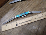 Vtg NA Southwest Style Turquois Lapis Kutchina Fetish Folding Pocket Knife Nice!