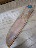 Vtg Official Girl Scout Green Leather Fixed Blade Knife Sheath 8.5" Great Shape!