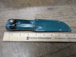 Vtg Official Girl Scout Green Leather Fixed Blade Knife Sheath 8.5" Great Shape!