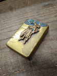 Vtg 1994 Zippo Marlboro Bronco Cowboy Brass Cigarette Lighter Nice Snap!