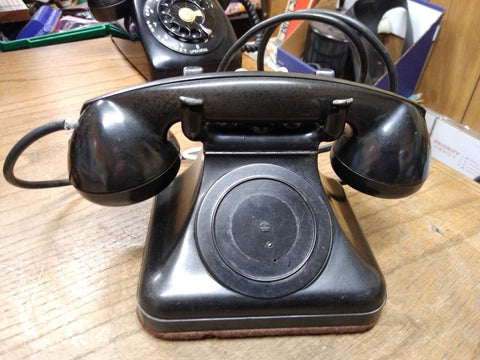 Vtg Chicago Moulded Prod Black Table Top Office Hotel Hand Set #70A Telephone