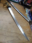 Vtg 23" Sword Sabre Metal Sheath Fancy Brass Loop Guard Twistwire Leather Grip