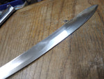 Vtg 23" Sword Sabre Metal Sheath Fancy Brass Loop Guard Twistwire Leather Grip