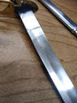 Vtg 23" Sword Sabre Metal Sheath Fancy Brass Loop Guard Twistwire Leather Grip