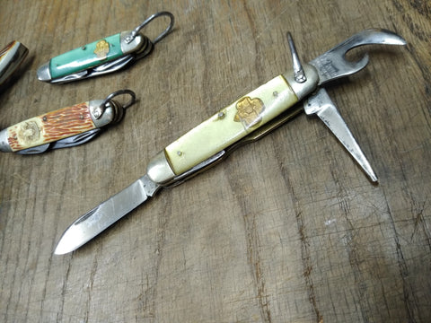 Vtg Kutmaster Official Girl Scout Folding 4 Blade Multi Function Pocket Knife