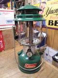 Vtg 1971 Coleman Model 220F 2 Mantle Green Lantern Pyrex Globe Very Good Shape!