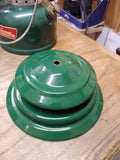 Vtg 1971 Coleman Model 220F 2 Mantle Green Lantern Pyrex Globe Very Good Shape!