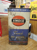 Vtg 1 Gallon Can AMOCO French Dry Cleaner American Oil Company Blue Orange White