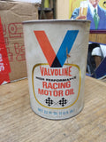 Vtg 1 Quart Valvoline High Performance Racing Motor Oil Paper Can SAE 20W - 50