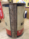 Vtg 1 US Quart ESSO Uniflo Motor Oil Unexcelled Red White Blue Metal Can
