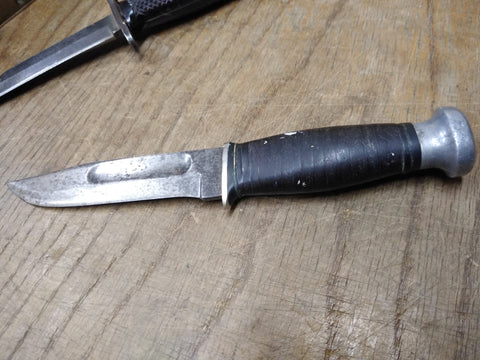 Vtg KA BAR Fixed Blade Fighting Knife Union Cutlery Co Olean NY 5" Blade Nice!