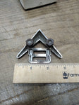 Vtg Ford V8 Circa 1955 Chrome Fender Emblem Badge Trim Automobile Truck Parts