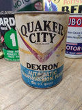 Vtg Quaker City 1 Quart Dexron Automatic Transmission Fluid Paper Can Phila, Pa
