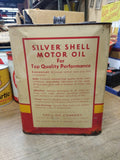 Vtg 2 US Gallon Silver Shell Motor Oil Empty Can New York San Francisco USA