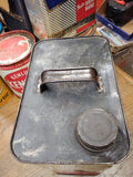 Vtg 2 US Gallon Silver Shell Motor Oil Empty Can New York San Francisco USA