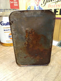 Vtg 2 US Gallon Silver Shell Motor Oil Empty Can New York San Francisco USA