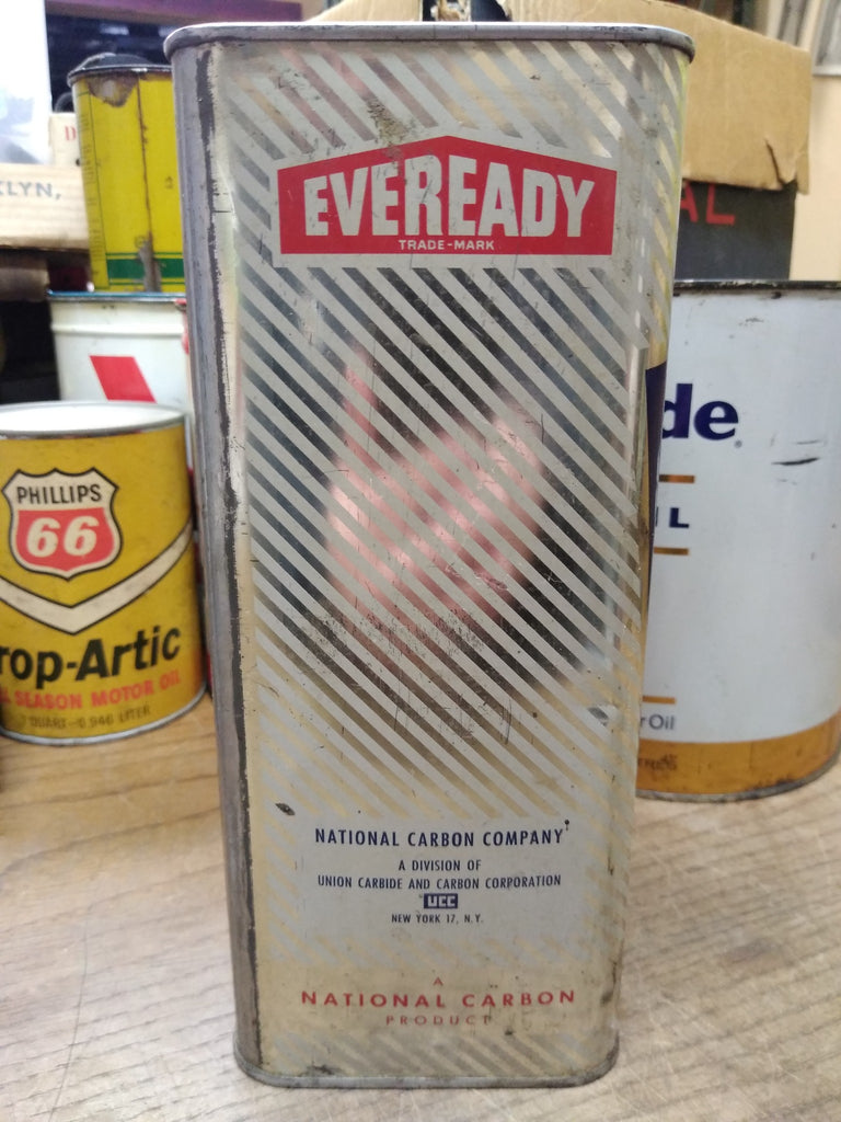 Eveready Prestone Antifreeze National Carbon Company Union Carbide New York Automotive One Gallon orders Tin Can with Handle