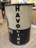 Vtg 1 Quart 1940's Havoline Motor Oil FULL Solder Seam Tin Can Indian Refinery