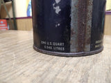 Vtg 1 Quart 1940's Havoline Motor Oil FULL Solder Seam Tin Can Indian Refinery