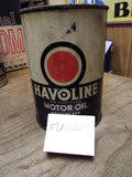 Vtg 1 Quart 1940's Havoline Motor Oil FULL Solder Seam Tin Can Indian Refinery