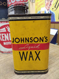 Vtg 1938 1 Pint US Standard Johnson's Liquid Wax Partially Full Metal Can