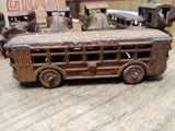 Vtg Cast Iron Twin Coach Bus Toy Dent Arcade AC Williams Hubley? 5 inches
