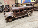 Vtg Cast Iron Taxi Limo Bus Toy Hubley Arcade AC Williams Dent? 5" White Tires