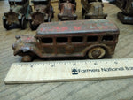 Vtg Cast Iron Taxi Limo Bus Toy Hubley Arcade AC Williams Dent? 5" White Tires