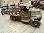 Vtg Cast Iron C Cab Stake Bed Truck Toy AC Williams Arcade? 5" Artillery Wheels!