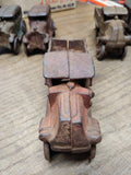 Vtg Cast Iron C Cab Stake Bed Red Truck Toy AC Williams? 5" Artillery Wheels!