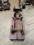 Vtg Cast Iron C Cab Stake Bed Red Truck Toy AC Williams? 5" Artillery Wheels!