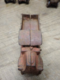 Vtg Cast Iron C Cab Stake Bed Red Truck Toy AC Williams? 5" Artillery Wheels!