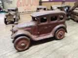 Vtg Cast Iron Red Coupe Car Toy AC Williams Arcade Dent Hubley? 4" Steel Wheels!