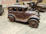Vtg Cast Iron Red Coupe Car Toy AC Williams Arcade Dent Hubley? 4" Steel Wheels!