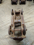 Vtg Cast Iron Red Coupe Car Toy AC Williams Arcade Dent Hubley? 4" Steel Wheels!