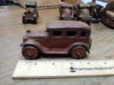 Vtg Cast Iron Red Coupe Car Toy AC Williams Arcade Dent Hubley? 4" Steel Wheels!