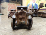 Vtg Cast Iron Blue Coupe Car Toy Arcade AC Williams Hubley? 4" Steel Wheels!