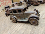 Vtg Cast Iron Blue Coupe Car Toy Arcade AC Williams Hubley? 4" Steel Wheels!