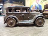 Vtg Cast Iron Blue Coupe Car Toy Arcade AC Williams Hubley? 4" Steel Wheels!