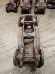 Vtg Cast Iron Blue Coupe Car Toy Arcade AC Williams Hubley? 4" Steel Wheels!