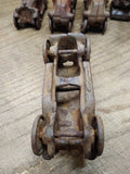 Vtg Cast Iron Blue Coupe Car Toy Arcade AC Williams Hubley? 4" Steel Wheels!