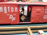 Vtg HO Scale Tyco #930 Freight Unloading Box Car Set #19720 Burlington in Box