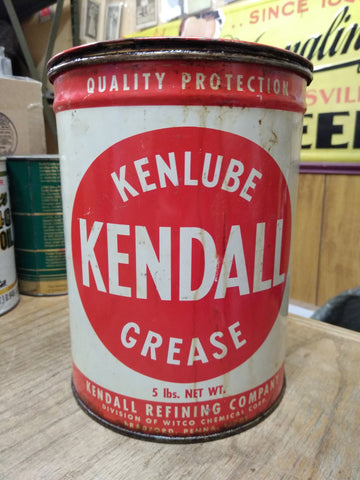 Vtg Kendall Refining Co 1950's Kenlube Grease C 999 3/4 Full 5 Pound Can