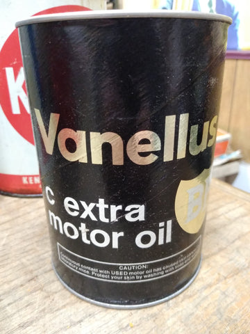 Vtg 1 US Quart BP Vanellus C Extra SAE 15 40 Motor Oil Metal Can Cleveland Ohio