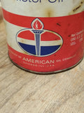 Vtg 1 Quart Paper Can Amoco Amolube SAE 30W Motor Oil American Oil Company