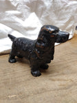 Vtg Cast Iron Black Cocker Spaniel Dog Figurine Paper Weight Possible Hubley