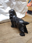 Vtg Cast Iron Black Cocker Spaniel Dog Figurine Paper Weight Possible Hubley