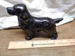 Vtg Cast Iron Black Cocker Spaniel Dog Figurine Paper Weight Possible Hubley
